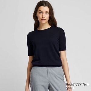 Uniqlo Extra Fine Merino Half Sleeve Sweater